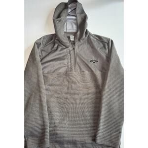 Callaway Opti Dri Hoodie Mens Large Gray Golf 1/4 Zip Pullover